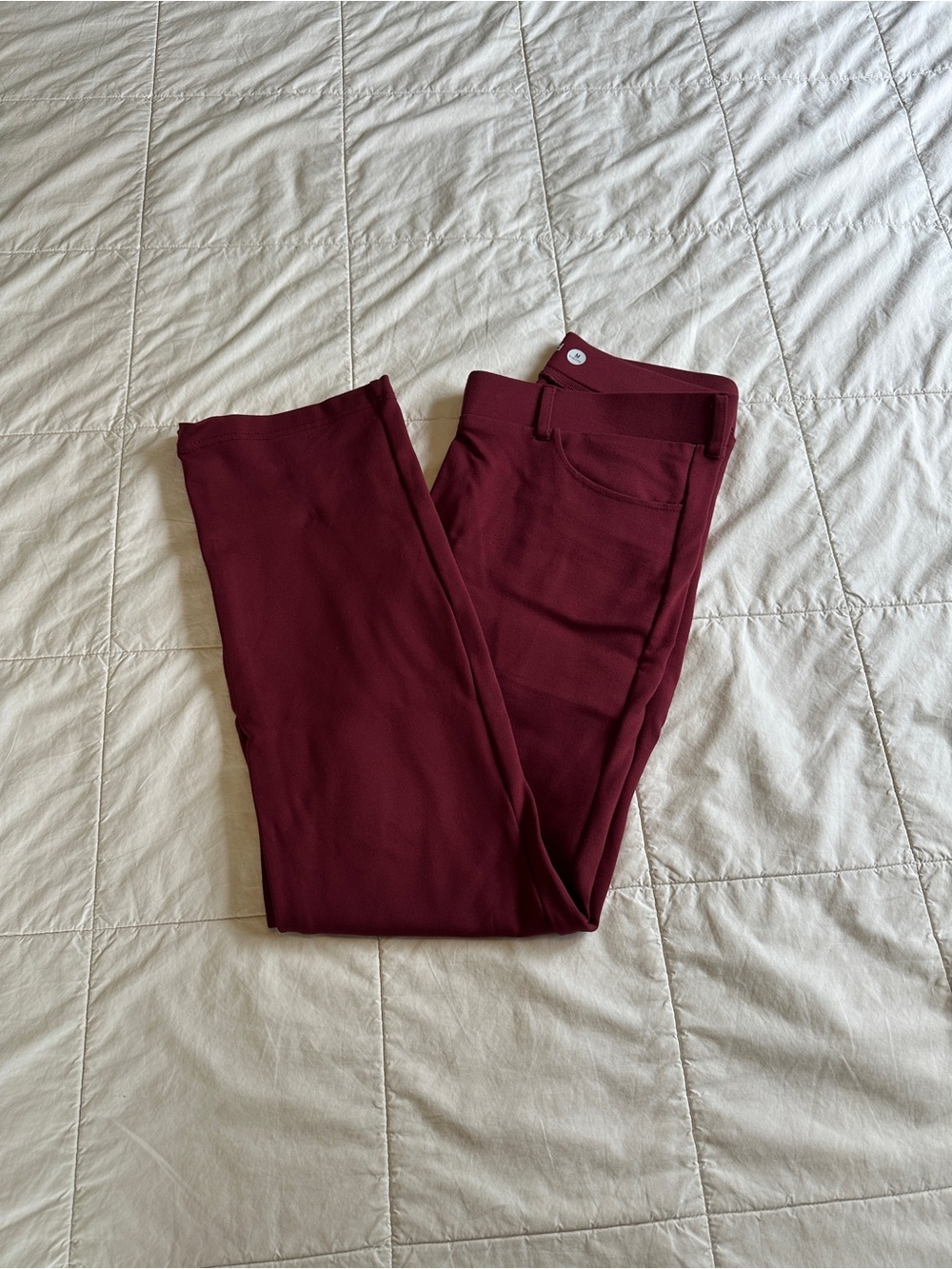 Betabrand Red Burgundy Stretch Ponte Pants - Bin 1